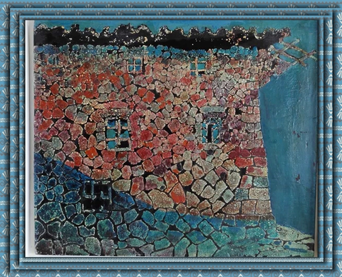 漆畫(huà)代表作品《彩色的房屋》_副本.jpg